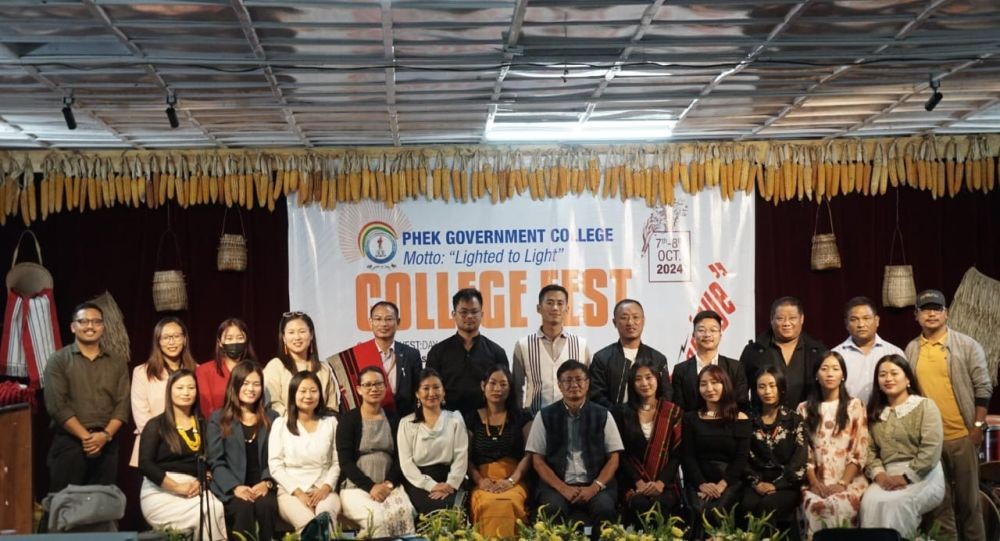 Phek Government College Principal with the faculties during its first annual college fest on October 7 and 8.